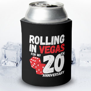 20th Anniversary Married 20 Years Las Vegas Trip Can Cooler