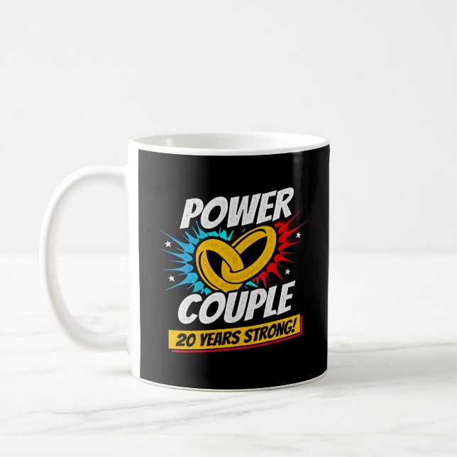 20th Anniversary Married Couples 20 Years Strong Coffee Mug (Left)