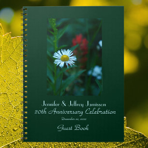 20th Anniversary Party Guest Book, Daisy spiral Notebook