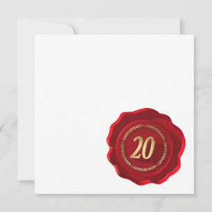 20th anniversary red wax seal card