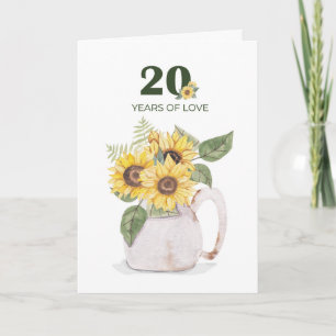 20th Anniversary Sunflowers Years Love Card