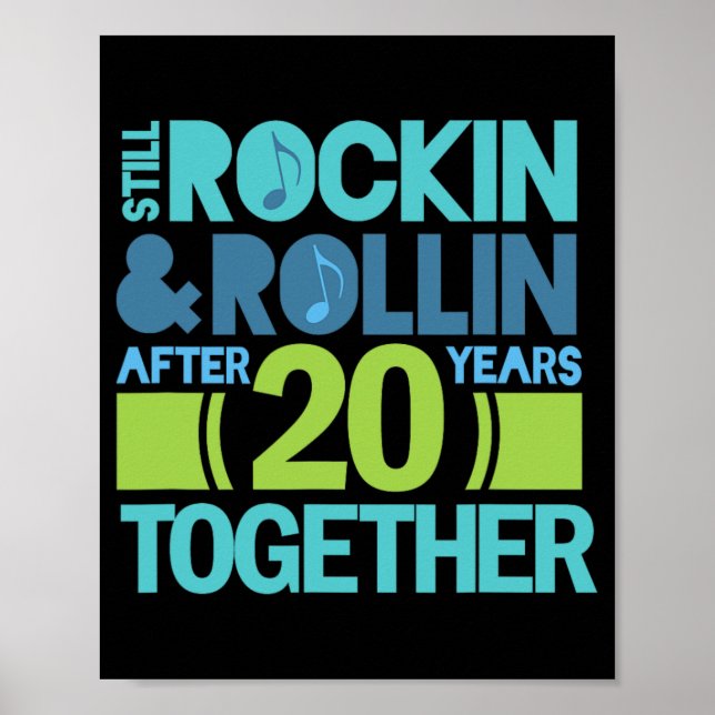 20th Anniversary T-shirt 20 Years Together Couples Poster (Front)
