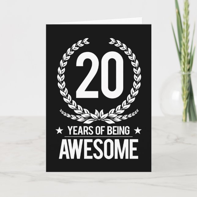 20th Birthday (20 Years Of Being Awesome) Card (Front)