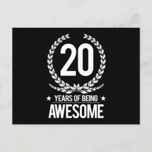 20th Birthday (20 Years Of Being Awesome) Postcard