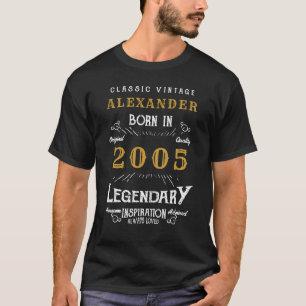 20th Birthday Add Your Name Born 2005 Legendary T-Shirt