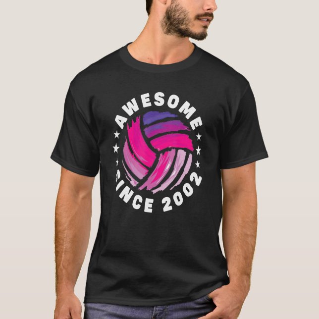 20th Birthday Awesome Since 2002 20 Years Old Voll T-Shirt (Front)