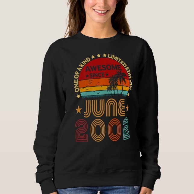 20th Birthday Awesome Since June 2002 Vintage Sweatshirt (Front)