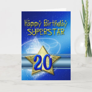 20th Birthday card for Superstar