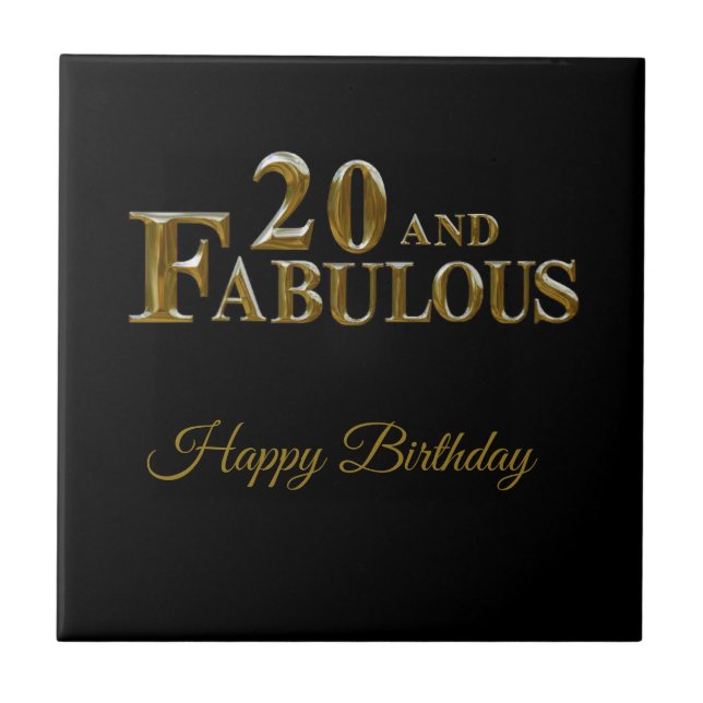 20th Birthday  Ceramic Tile (Front)
