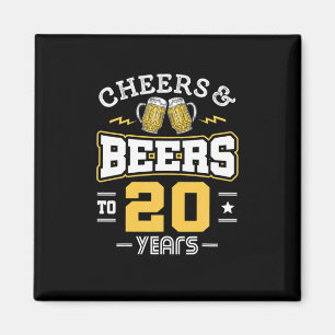 20Th Birthday Cheers And Beers Birthday Magnet
