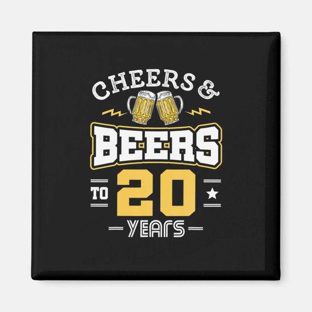 20Th Birthday Cheers And Beers Birthday Magnet (Front)