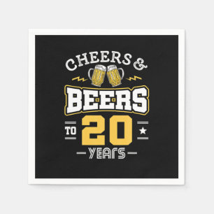 20Th Birthday Cheers And Beers Birthday Napkin