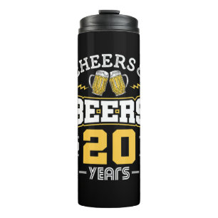 20Th Birthday Cheers And Beers Birthday Thermal Tumbler