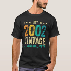 20Th Birthday Classic Retro Style Tees EST 2002 Vi
