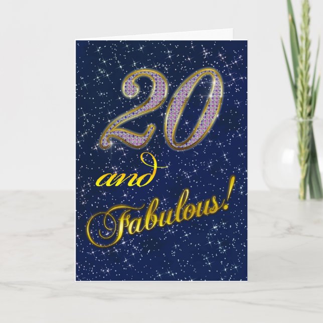 20th birthday for someone Fabulous Card (Front)