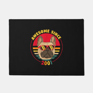 20th birthday french bulldog awesome since 2001 doormat