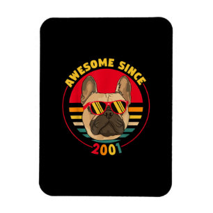 20th birthday french bulldog awesome since 2001 magnet