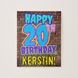 20th Birthday ~ Fun, Urban Graffiti Inspired Look Jigsaw Puzzle