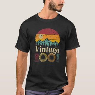 20Th Birthday Gift 2001 20 Years Old Vintage Retro T-Shirt