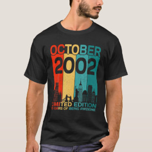 20Th Birthday Gift 20 Years Old Awesome Since Octo T-Shirt