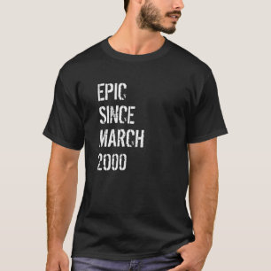 20th Birthday Gift For Men Woman Born In March 200 T-Shirt