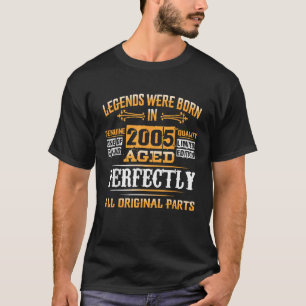 20th Birthday Gift Vintage Legend Born In 2005 20 T-Shirt