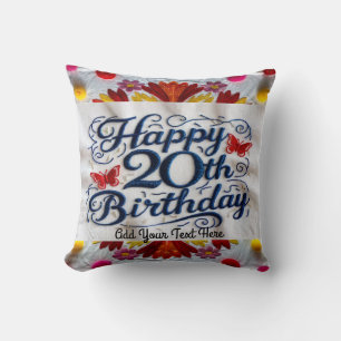 20th Birthday Gifts Throw Pillow! Keepsake Cushion