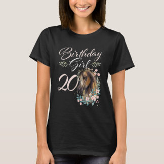 20th Birthday Girl Horse 20 Years Old Bday T-Shirt