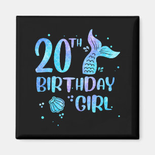 20th Birthday Girl Mermaid 20th Toddlers Back to Magnet
