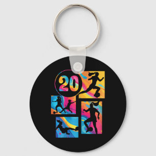20th Birthday Girl Soccer Player Footll 20 Years O Key Ring