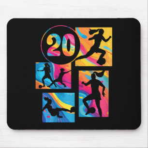 20th Birthday Girl Soccer Player Footll 20 Years O Mouse Pad