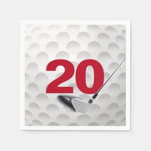 20th Birthday Golf Ball Napkin