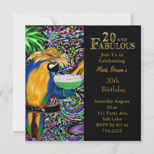 20th Birthday  Invitation