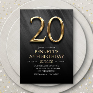 20th Birthday Invitation