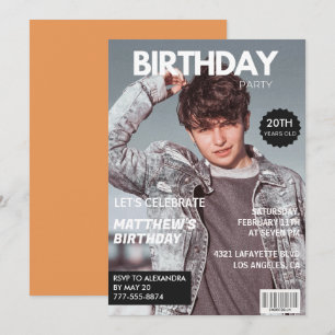 20th birthday invitations for him Magazine Cover