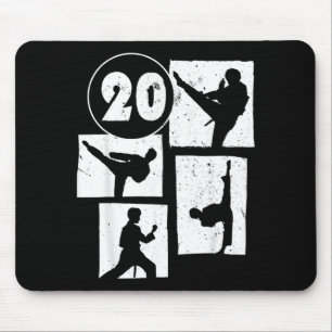20th Birthday Karate Taekwondo 20 Years Old Boy Mouse Pad