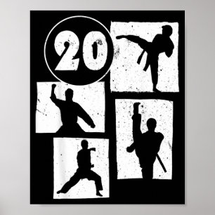 20th Birthday Karate Taekwondo 20 Years Old Boy Poster