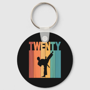 20th Birthday Karate Taekwondo Theme 20 Year Old Key Ring