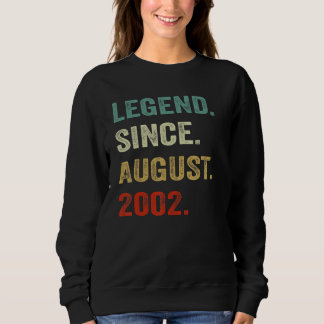 20th Birthday Legend Since August 2002 20 Years O Sweatshirt