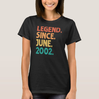 20th Birthday Legend Since June 2002 20 Years Old T-Shirt