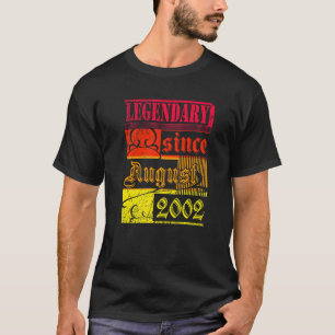 20th Birthday Legendary Since August 2002 Vintage T-Shirt