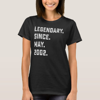 20th Birthday  Legendary Since May 2002 20 Years O T-Shirt