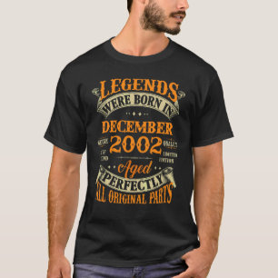 20th Birthday  Legends Born In December 2002 20 Yr T-Shirt
