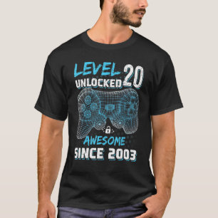 20th Birthday   Level 20 Unlocked Since 2003 Girls T-Shirt