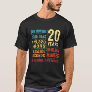 20Th Birthday Men Women Retro 20 Years Old Being A T-Shirt