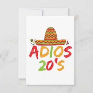 20th Birthday Mexican Party Cinco de Mayo Fiesta Thank You Card