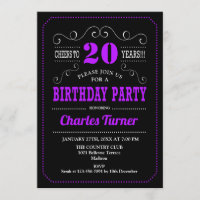 20th Birthday Party - Black Purple