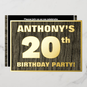 20th Birthday Party: Bold, Faux Wood Grain Pattern