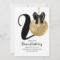 20th Birthday Party Cake Pop Gold Black