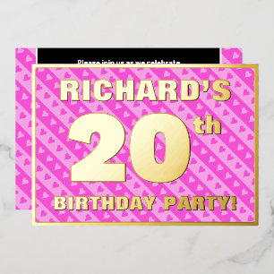 20th Birthday Party — Fun Pink Hearts and Stripes